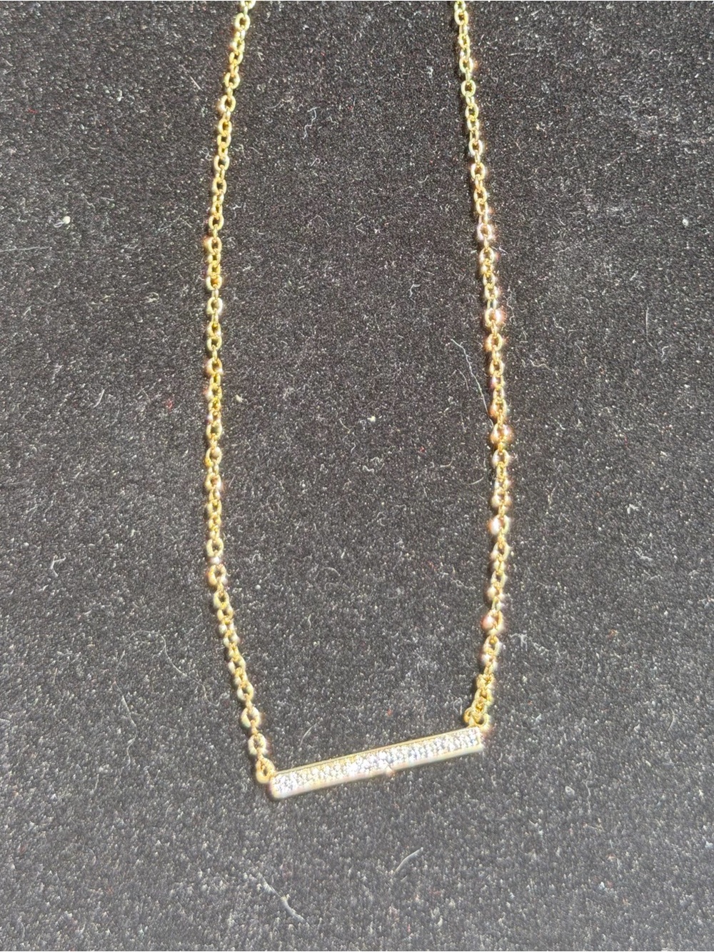 Gold Bar Pendant Necklace with Diamond Accents - Women Jewelry